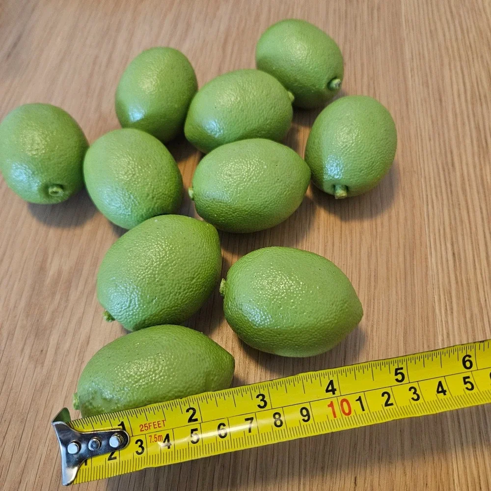 Lot Of 10 Artificial Faux Plastic Limes Realistic Home Decor Prop Staging